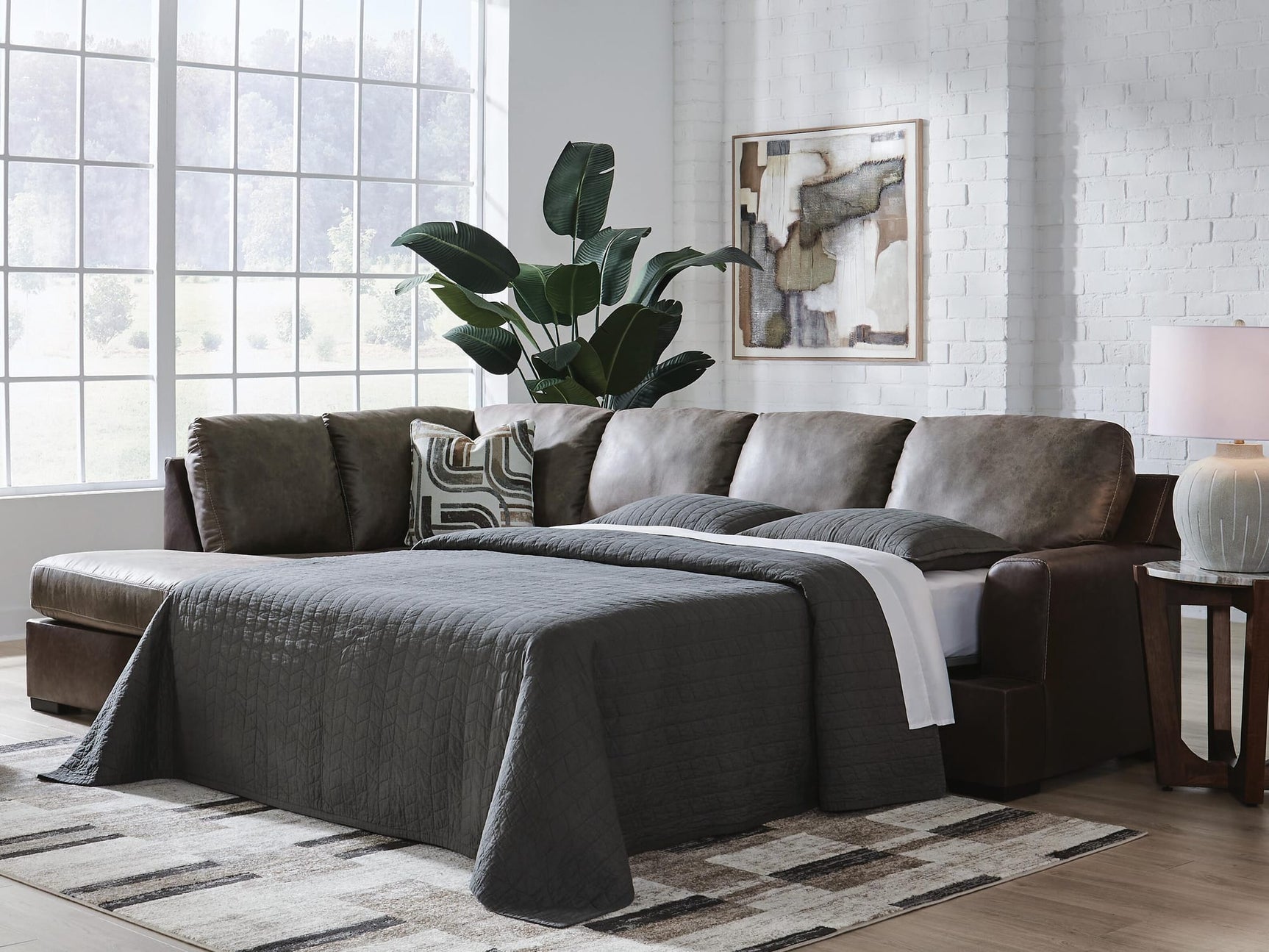 Castille Way Fossil 2-Piece Sleeper Sectional with Chaise from Ella Furniture