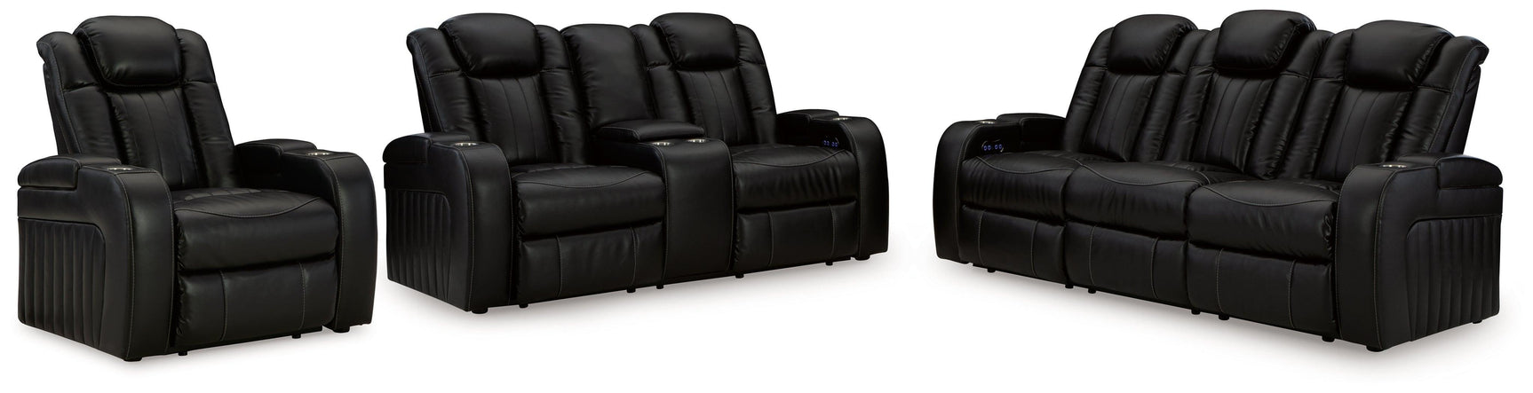 Caveman Midnight Den Sofa, Loveseat And Recliner - Ella Furniture