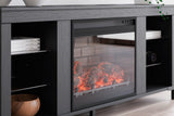 Cayberry Black 60" Tv Stand With Electric Fireplace - Ella Furniture