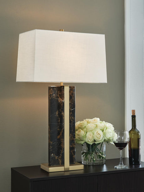 Neonish Black/Gold Finish Table Lamp — product view