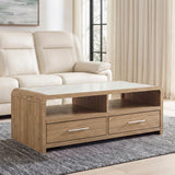 Dovander White/Natural Coffee Table — product view