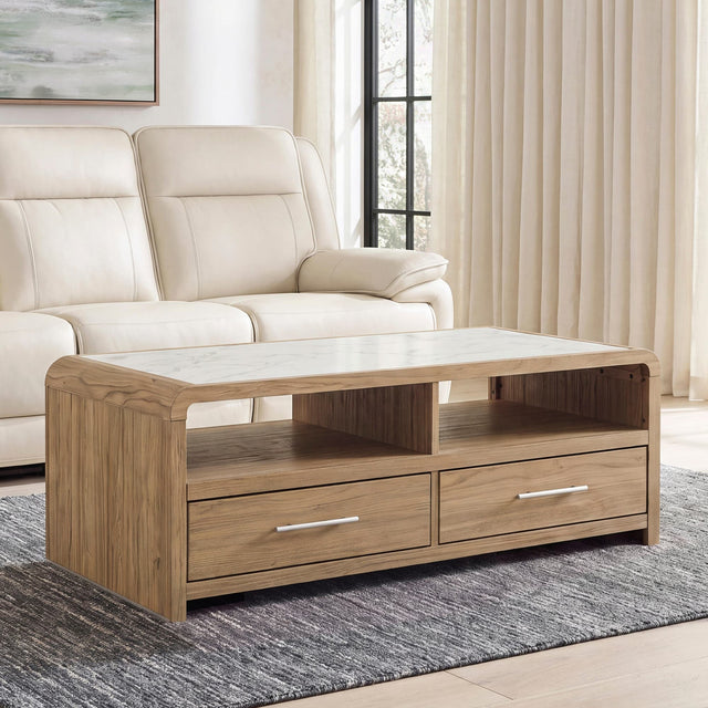 Dovander White/Natural Coffee Table — product view