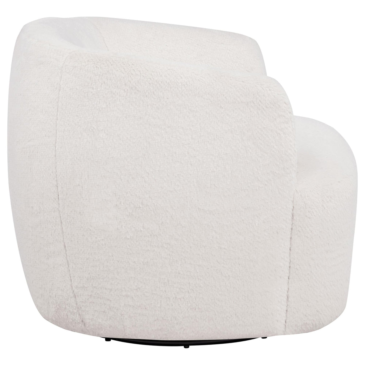 Hudson Faux Fur Swivel Accent Chair Ecru — product image 7