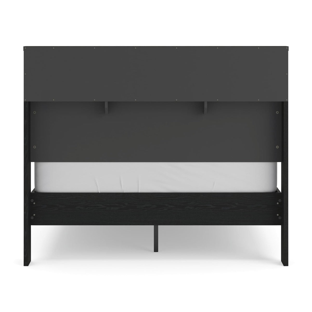 Kozmour Black/Brown Full Bookcase Complete Bed Frame — back view