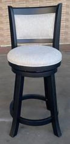 Cecil Dove Gray Modern Solid Wood Fabric Upholstered Barstool - Ella Furniture