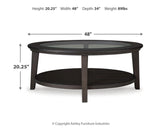 Celamar Dark Brown Coffee Table With 1 End Table - Ella Furniture