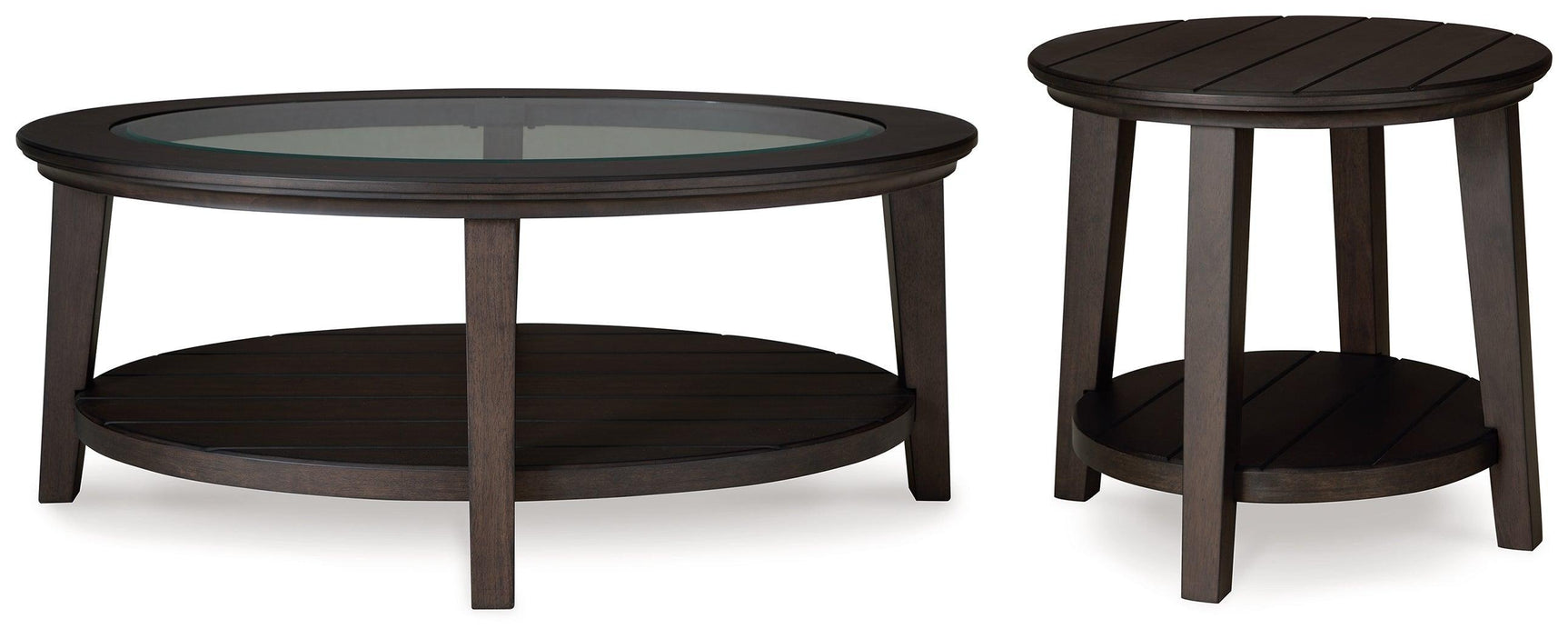 Celamar Dark Brown Coffee Table With 1 End Table - Ella Furniture