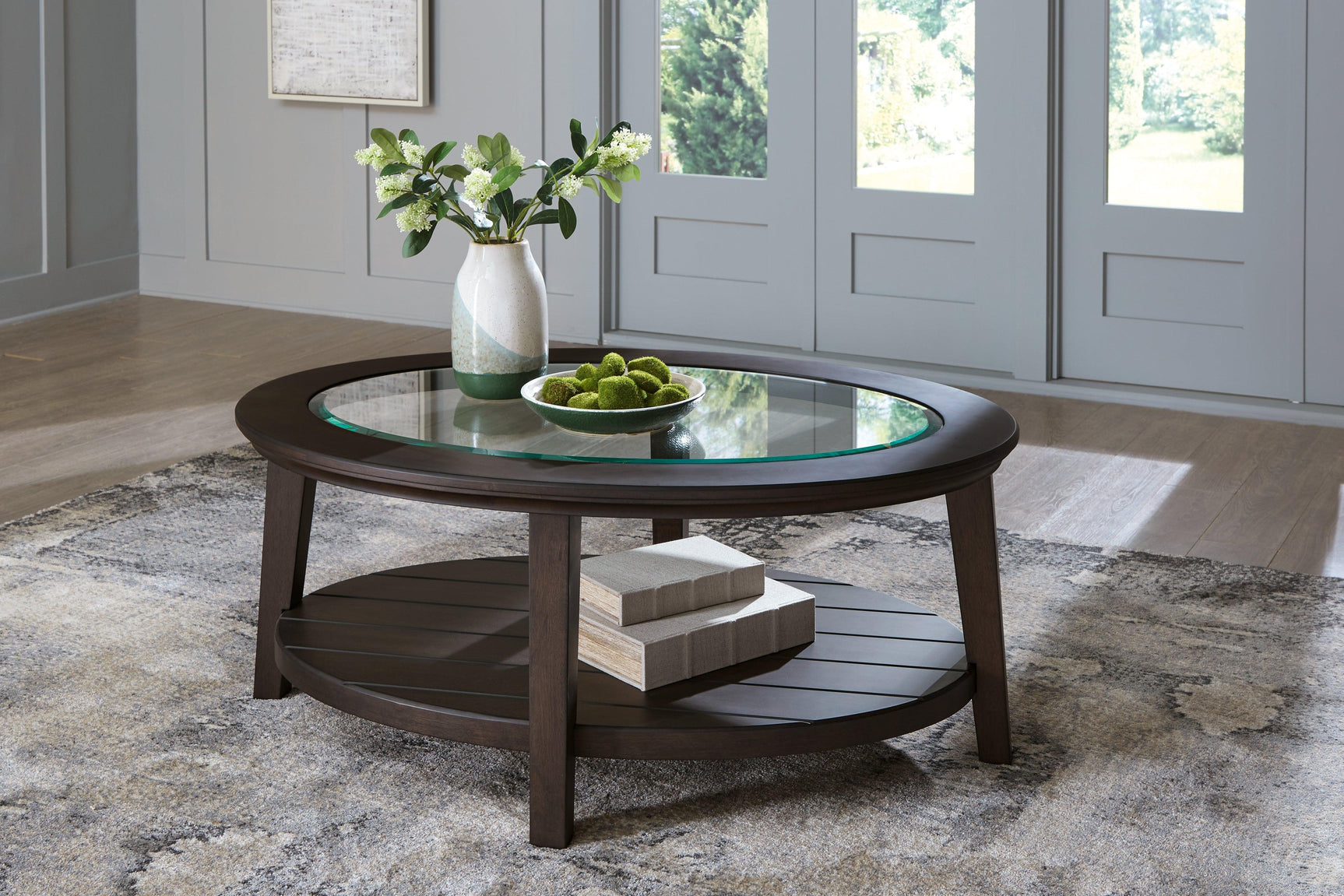 Celamar Dark Brown Coffee Table With 2 End Tables - Ella Furniture