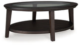 Celamar Dark Brown Coffee Table With 2 End Tables - Ella Furniture