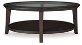 Celamar Dark Brown Coffee Table With 2 End Tables - Ella Furniture