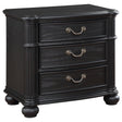 Celina 3-Drawer Nightstand Bedside Table Black 224762 - Ella Furniture