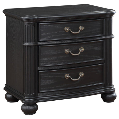 Celina 3-Drawer Nightstand Bedside Table Black 224762 - Ella Furniture