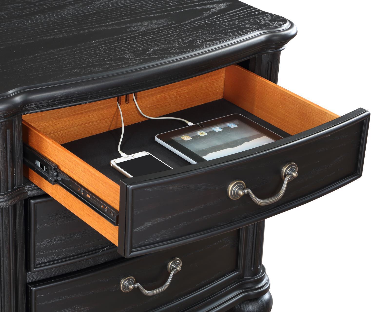 Celina 3-Drawer Nightstand Bedside Table Black 224762 - Ella Furniture