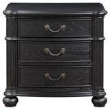 Celina 3-Drawer Nightstand Bedside Table Black 224762 - Ella Furniture