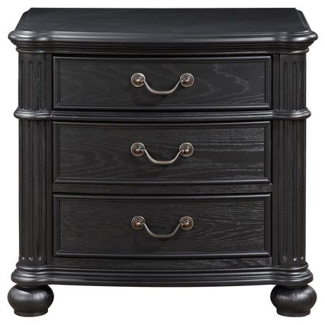 Celina 3-Drawer Nightstand Bedside Table Black 224762 - Ella Furniture