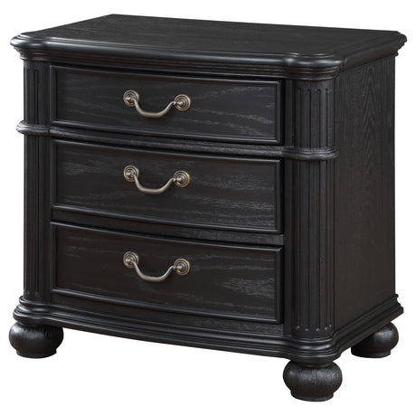 Celina 3-Drawer Nightstand Bedside Table Black 224762 - Ella Furniture