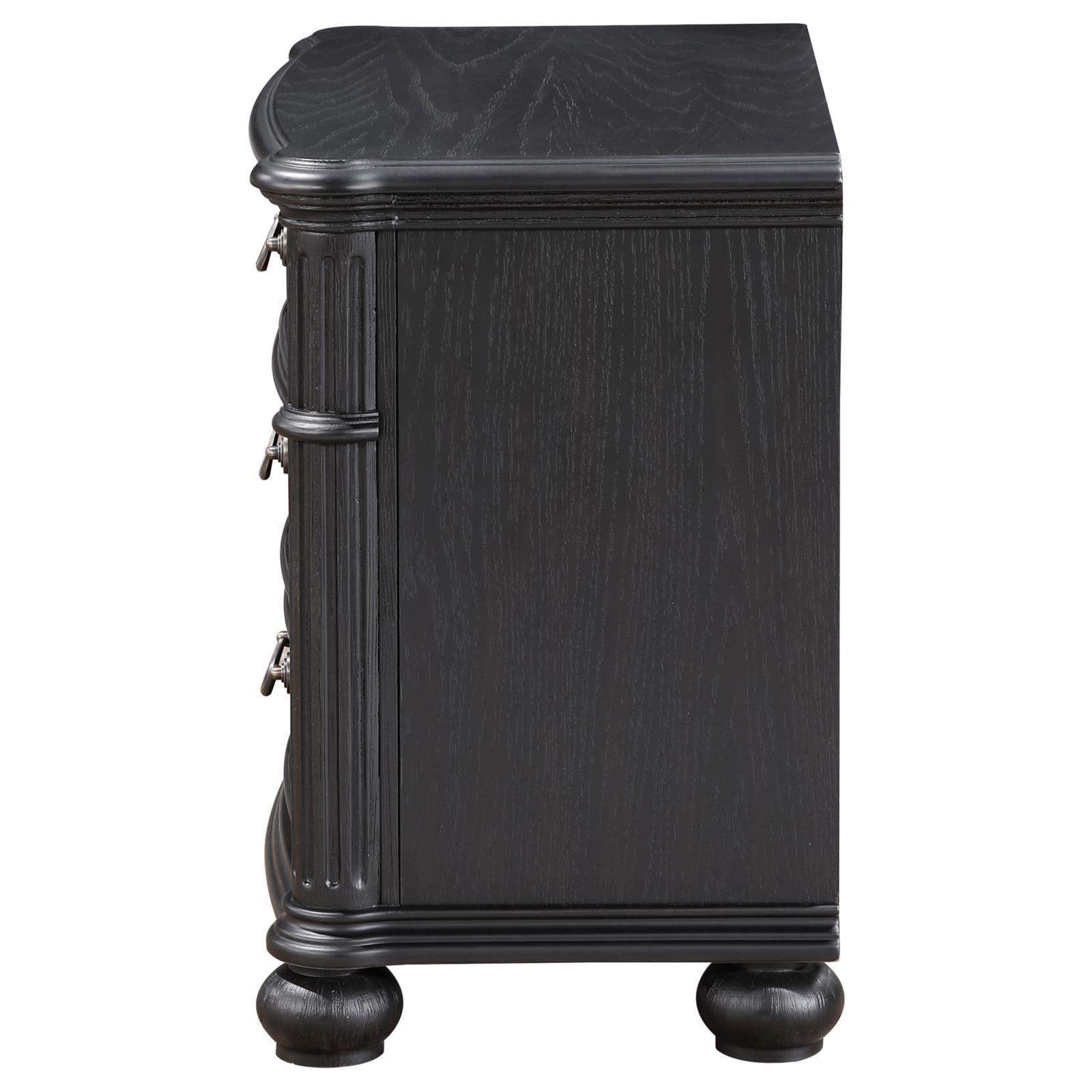 Celina 3-Drawer Nightstand Bedside Table Black 224762 - Ella Furniture