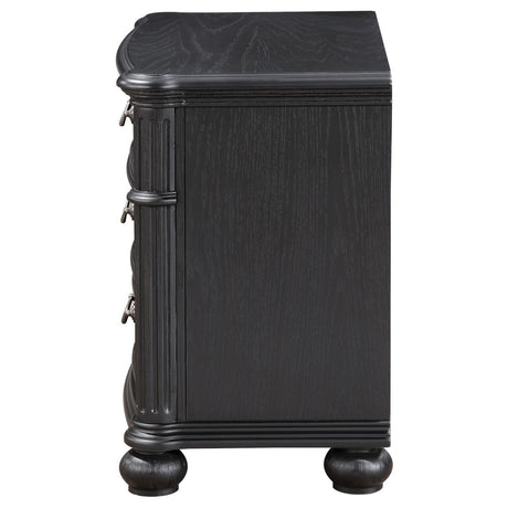 Celina 3-Drawer Nightstand Bedside Table Black 224762 - Ella Furniture