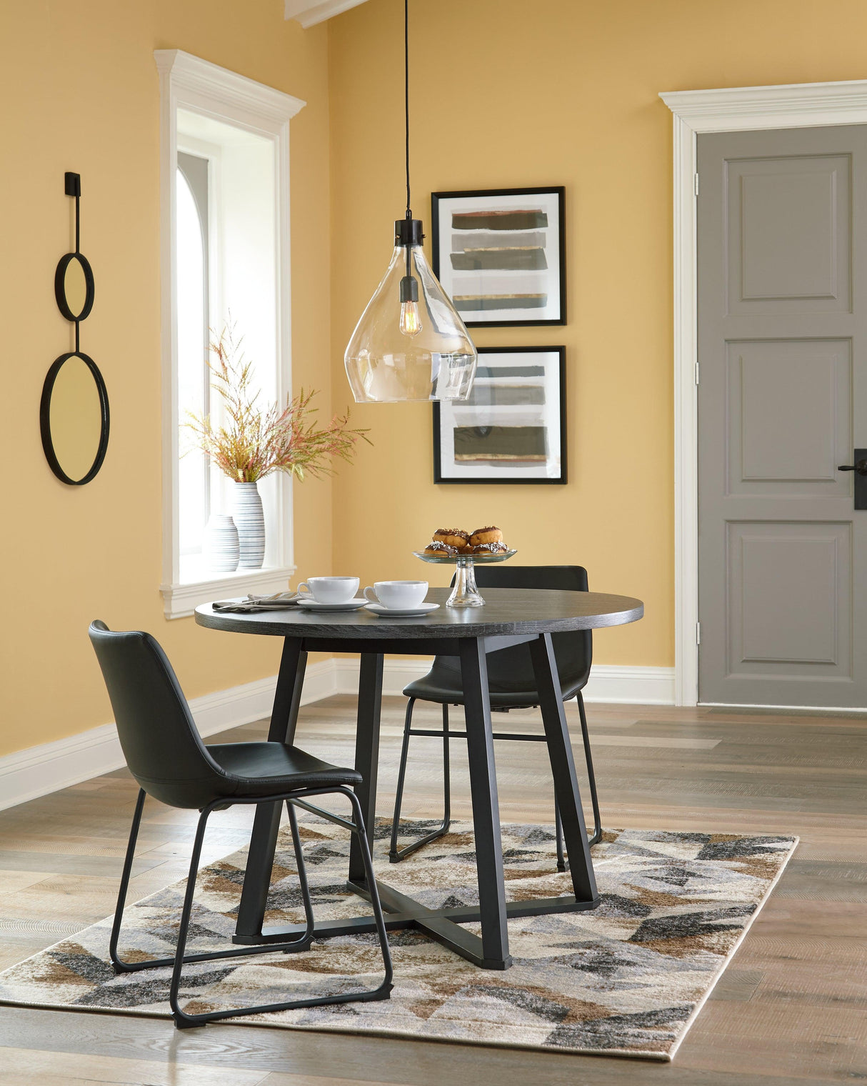 Centiar Black Dining Table And 2 Chairs - Ella Furniture