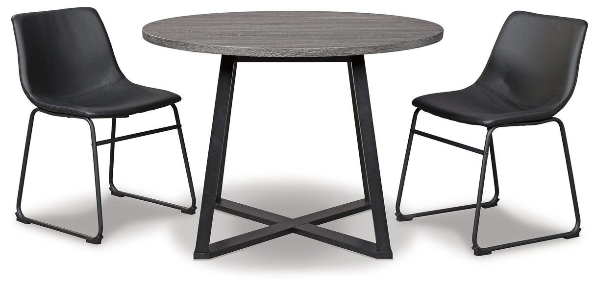 Centiar Black Dining Table And 2 Chairs - Ella Furniture