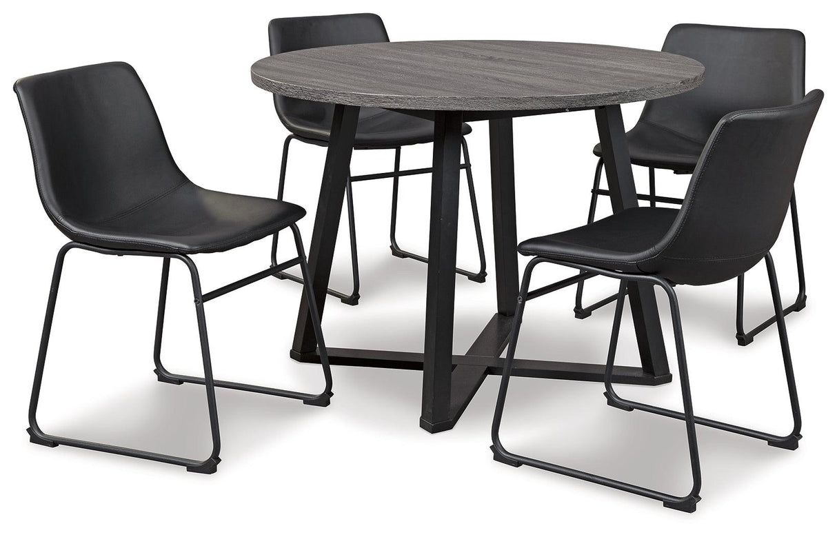 Centiar Black Dining Table And 4 Chairs - Ella Furniture