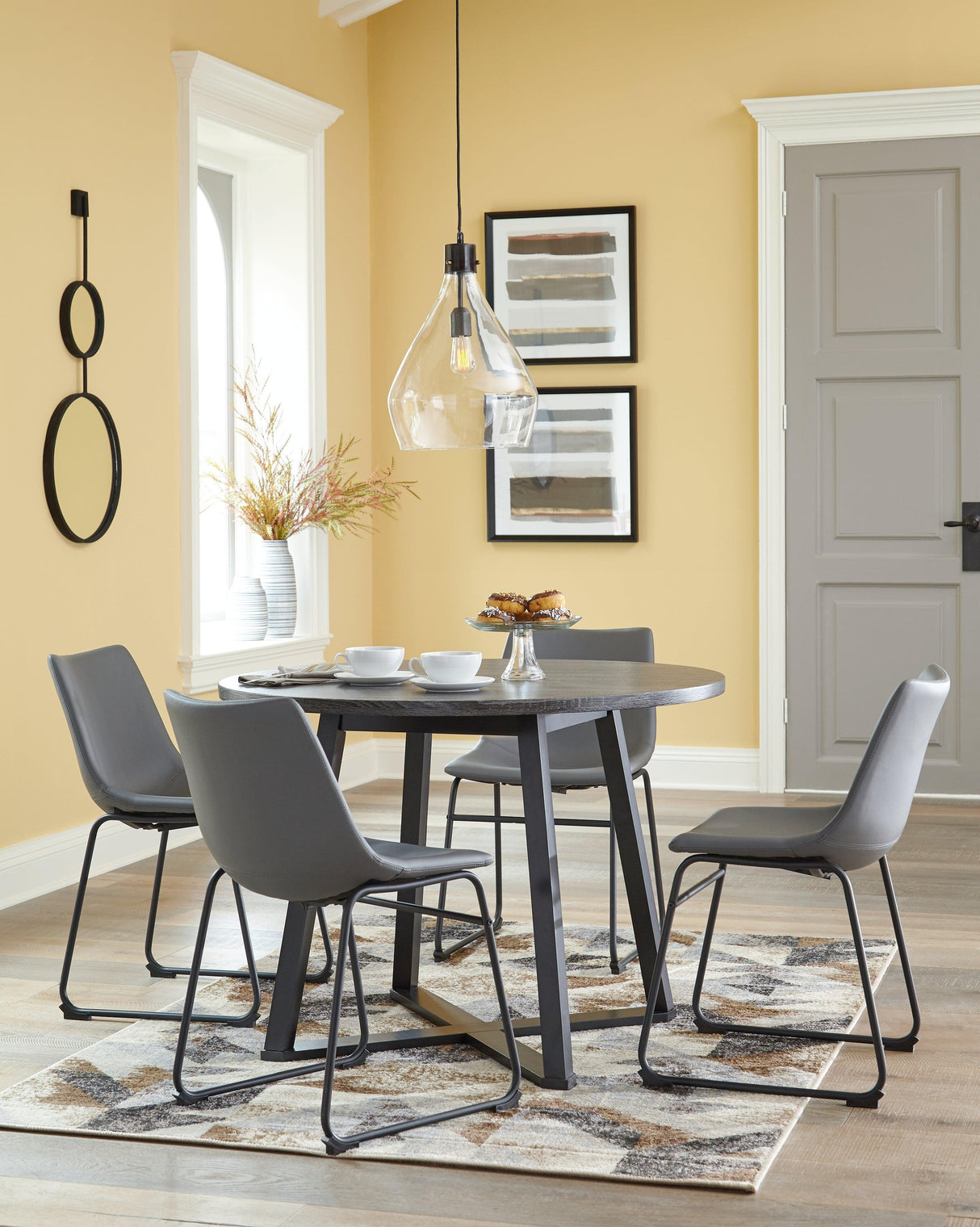 Centiar Gray Dining Table And 4 Chairs - Ella Furniture