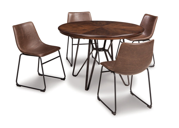 Centiar Two-tone Brown Circle Dining Room Set - Ella Furniture