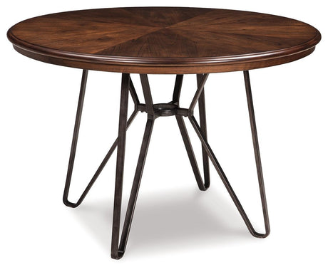 Centiar Two-tone Brown Circle Dining Room Set - Ella Furniture
