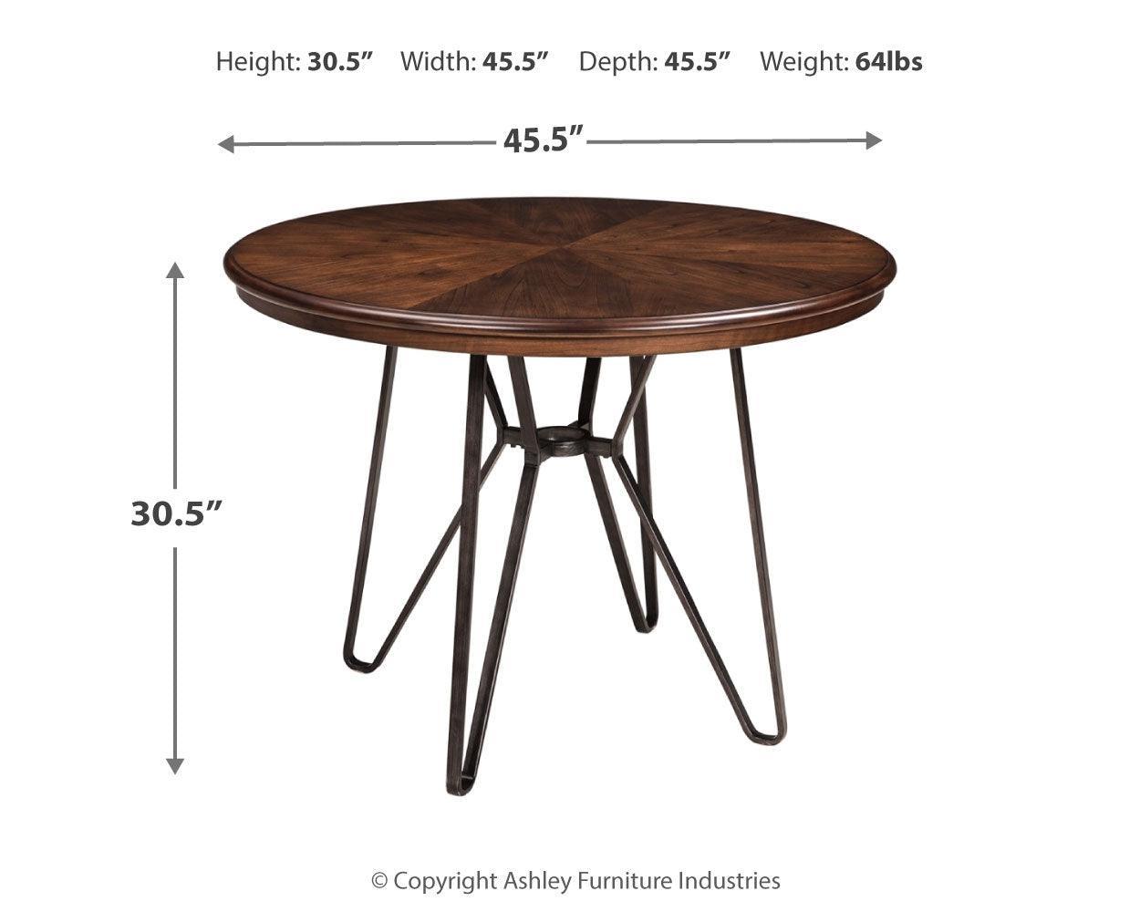 Centiar Two-tone Brown Circle Dining Room Set - Ella Furniture