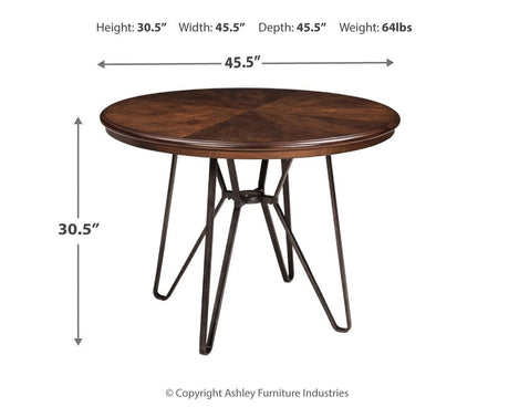 Centiar Two-tone Brown Circle Dining Room Set - Ella Furniture