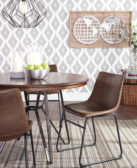 Centiar Two-tone Brown Circle Dining Room Set - Ella Furniture