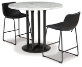 Centiar Two-tone Counter Height Dining Table And 2 Barstools - Ella Furniture