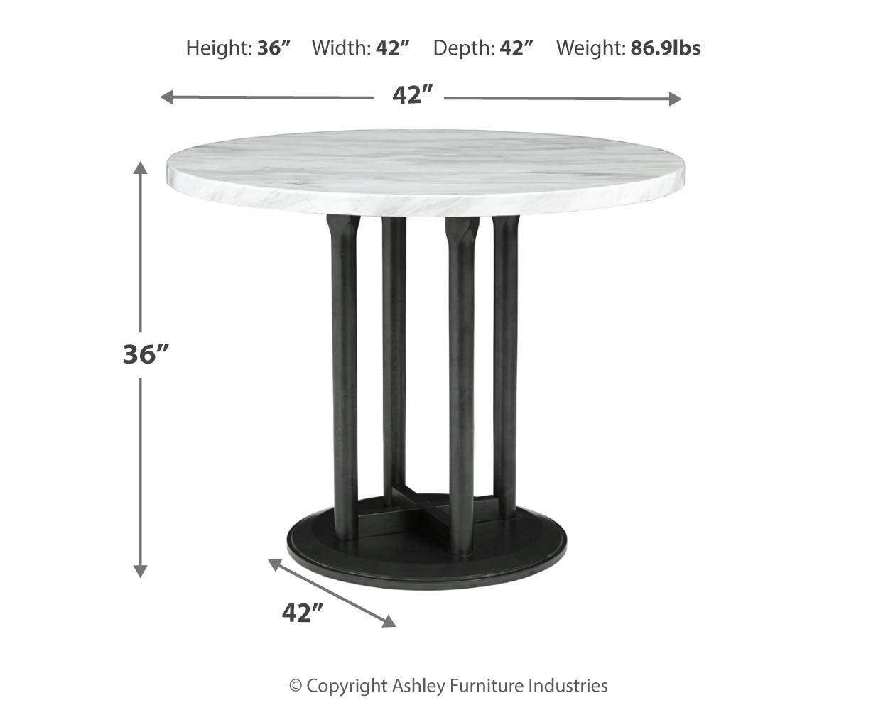 Centiar Two-tone Counter Height Dining Table And 2 Barstools - Ella Furniture