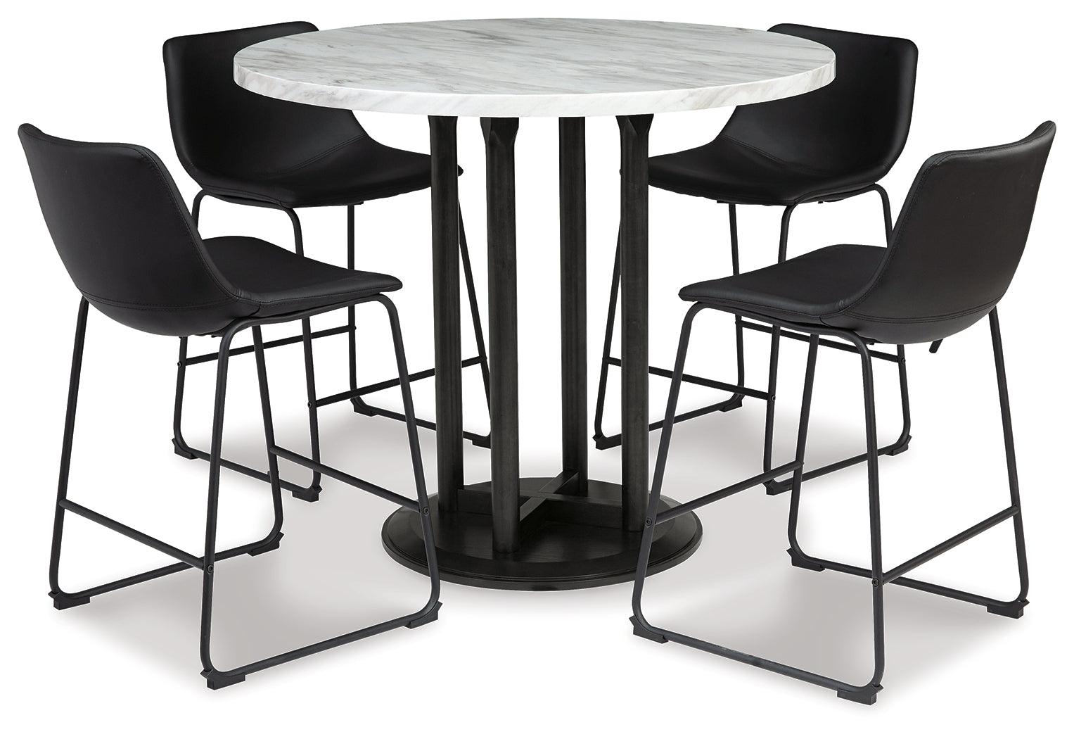 Centiar Two-tone Counter Height Dining Table And 4 Barstools - Ella Furniture