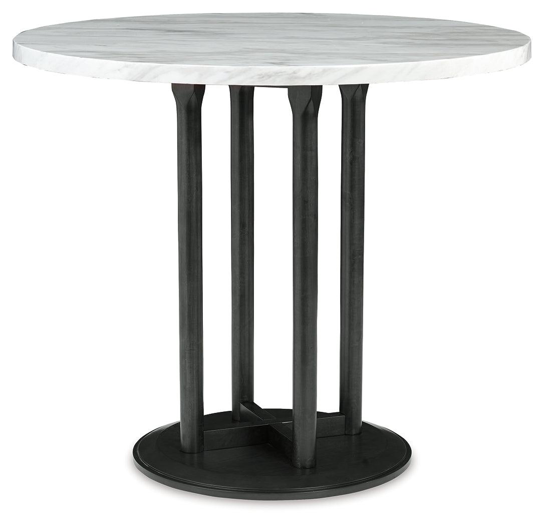 Centiar Two-tone Counter Height Dining Table And 4 Barstools - Ella Furniture