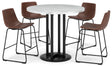 Centiar Two-tone Counter Height Dining Table And 4 Barstools PKG014009 - D372-23 | D372-124 | D372-124 - Ella Furniture