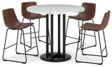 Centiar Two-tone Counter Height Dining Table And 4 Barstools PKG014009 - D372-23 | D372-124 | D372-124 - Ella Furniture