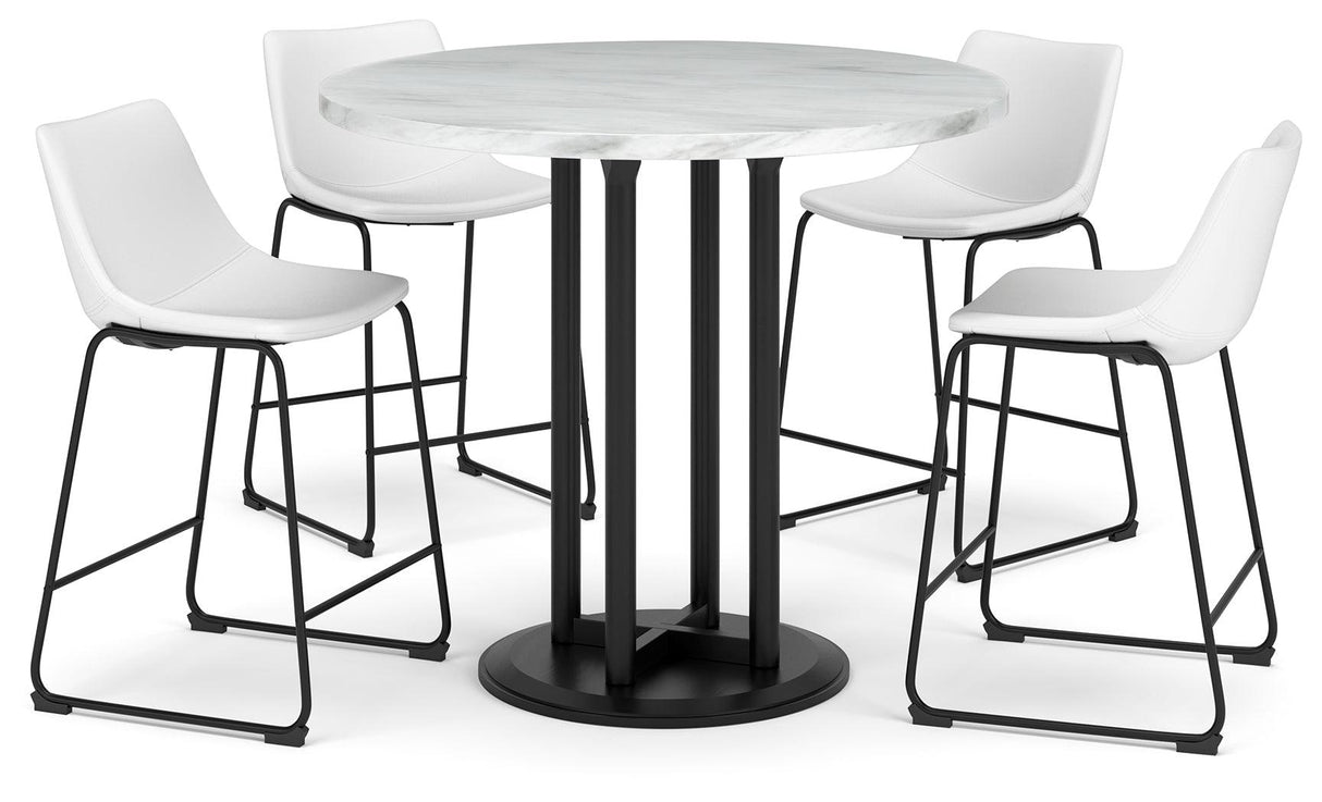 Centiar Two-tone Counter Height Dining Table And 4 Barstools PKG014010 - D372-23 | D372-724 | D372-724 - Ella Furniture