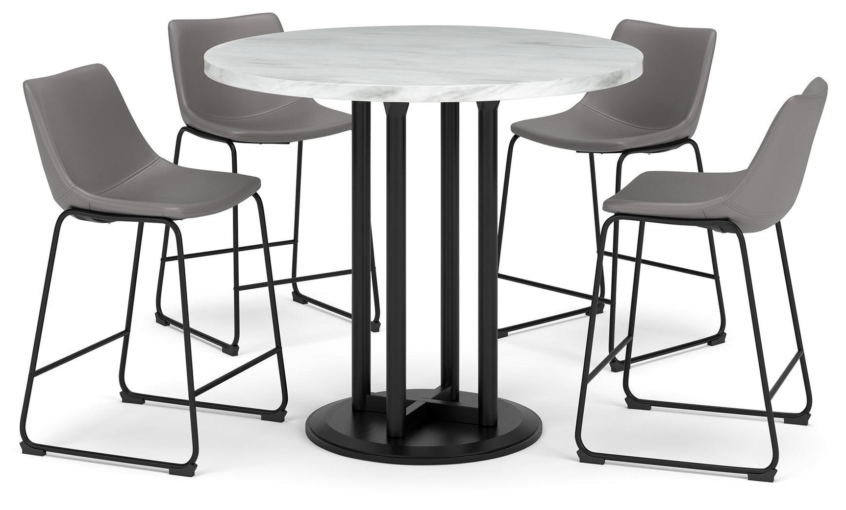 Centiar Two-tone Counter Height Dining Table And 4 Barstools PKG014011 - D372-23 | D372-824 | D372-824 - Ella Furniture