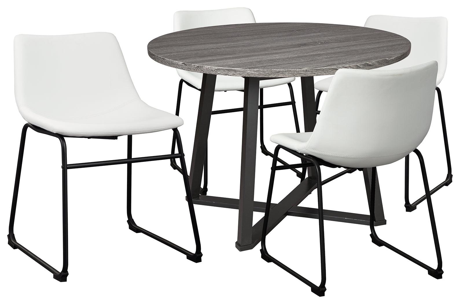 Centiar White Dining Table And 4 Chairs - Ella Furniture