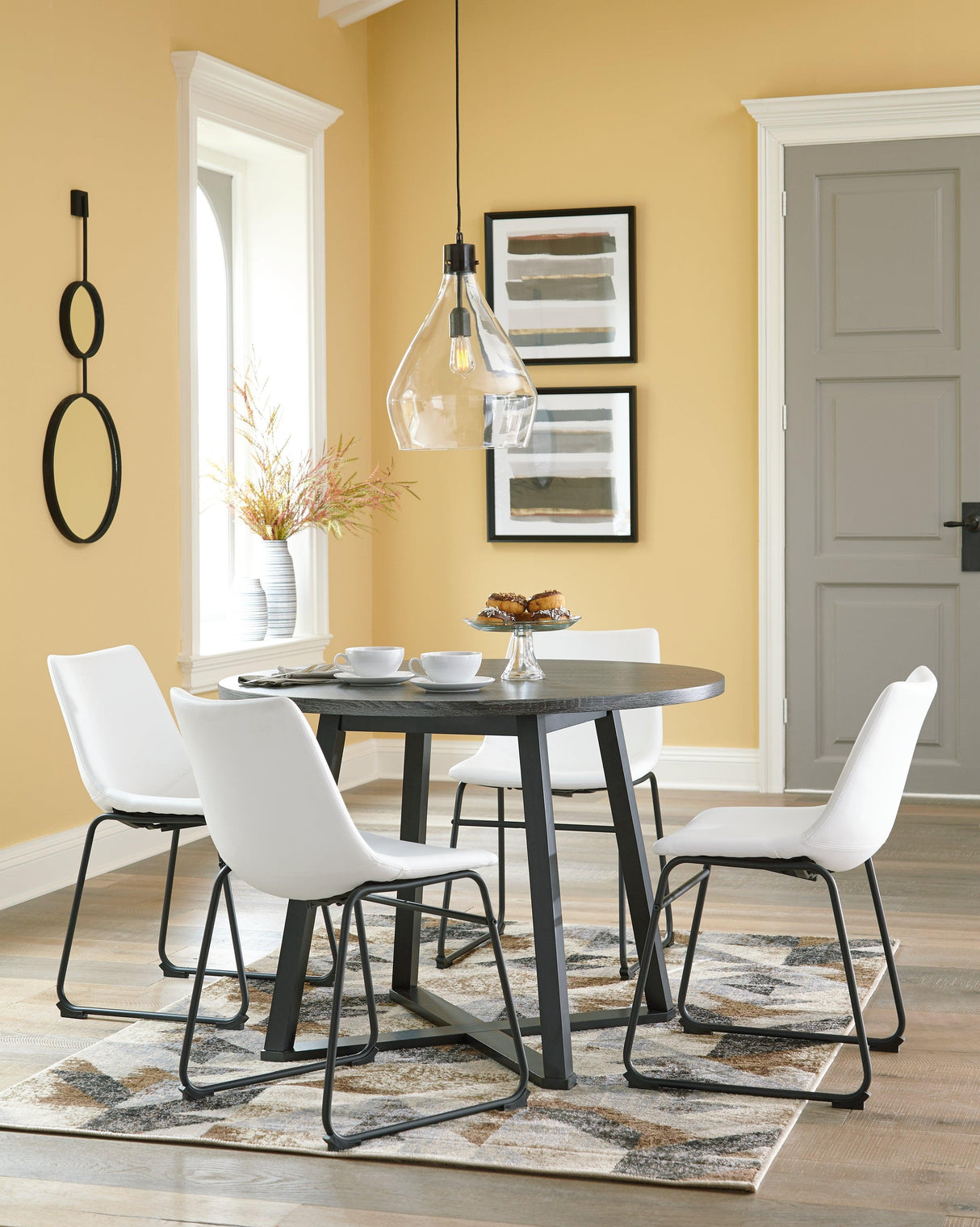 Centiar White Dining Table And 4 Chairs - Ella Furniture