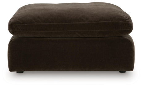 Maxton Heights Bittersweet Chenille Velvet Oversized Accent Ottoman — front view