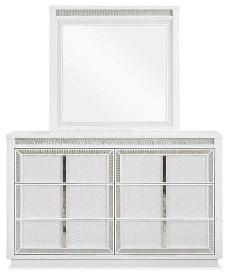 Chalanna White Dresser and Mirror - Ella Furniture