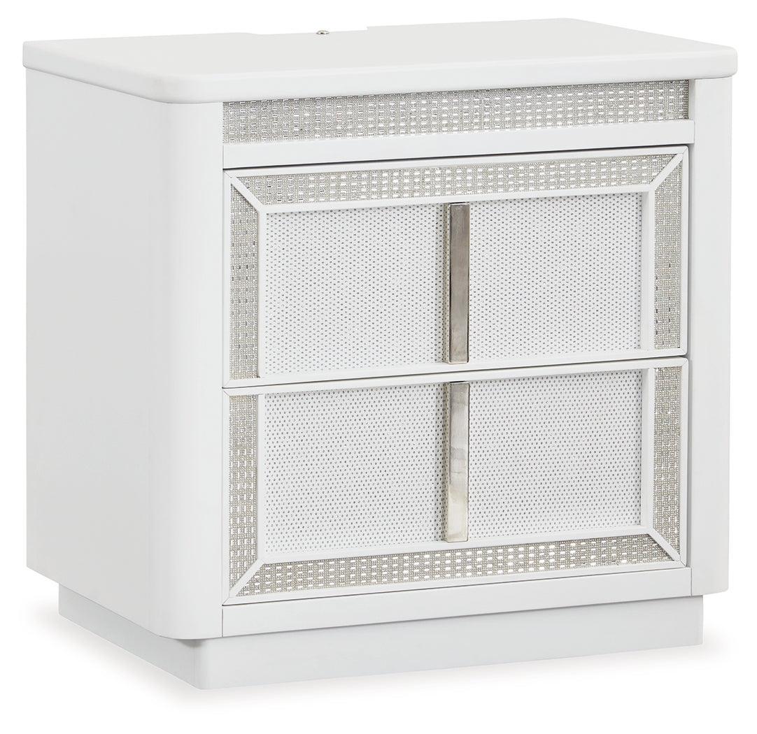 Chalanna White Nightstand - Ella Furniture