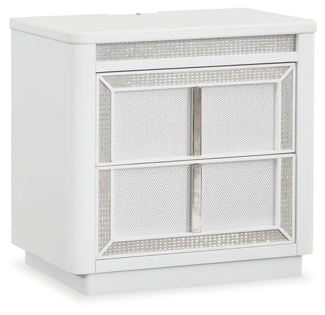 Chalanna White Nightstand - Ella Furniture
