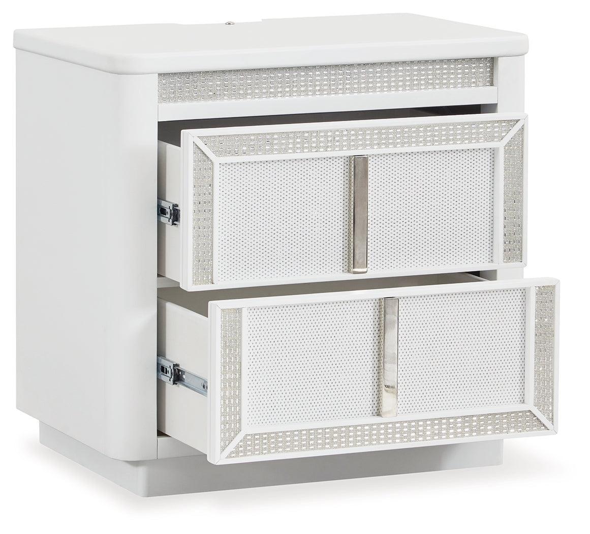 Chalanna White Nightstand - Ella Furniture