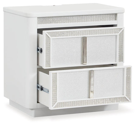 Chalanna White Nightstand - Ella Furniture