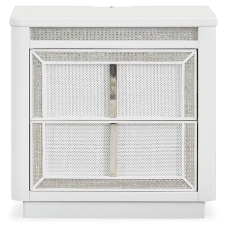 Chalanna White Nightstand - Ella Furniture