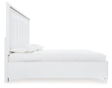 Chalanna White Queen Upholstered Storage Bed - Ella Furniture