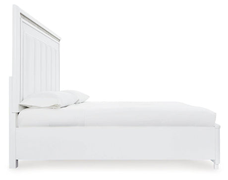 Chalanna White Queen Upholstered Storage Bed - Ella Furniture